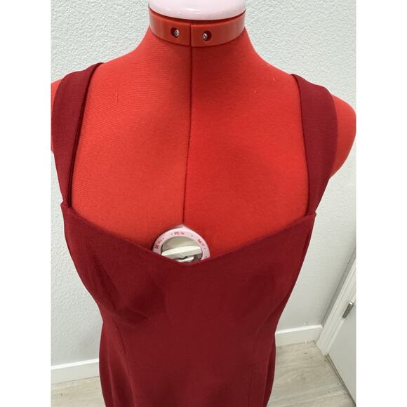 Dress The Population Eve Sweetheart Twist Front Cocktail Midi Sheath Dress Red - Picture 2 of 8